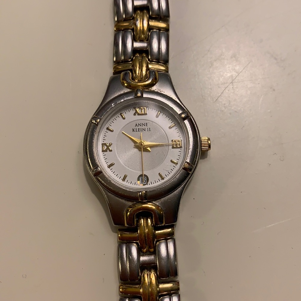 Anne Klein gold & silver stainless steal watch!